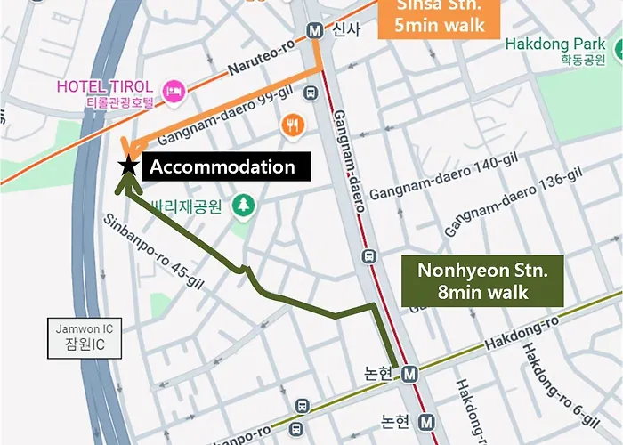 Villa Sinsa Still - 5 Minutes From Sinsa Station, 8 Minutes From Nonhyeon Station, 5 Minutes From Airport Bus, Luggage Storage, Adult Hospital, Business Trip, Hangang Park, Convenient Transportation
